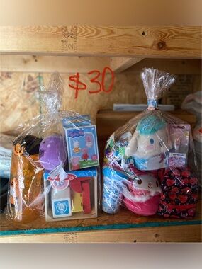 Assorted Kids Plush & Toy Gift Set - Includes Blue/White Plush